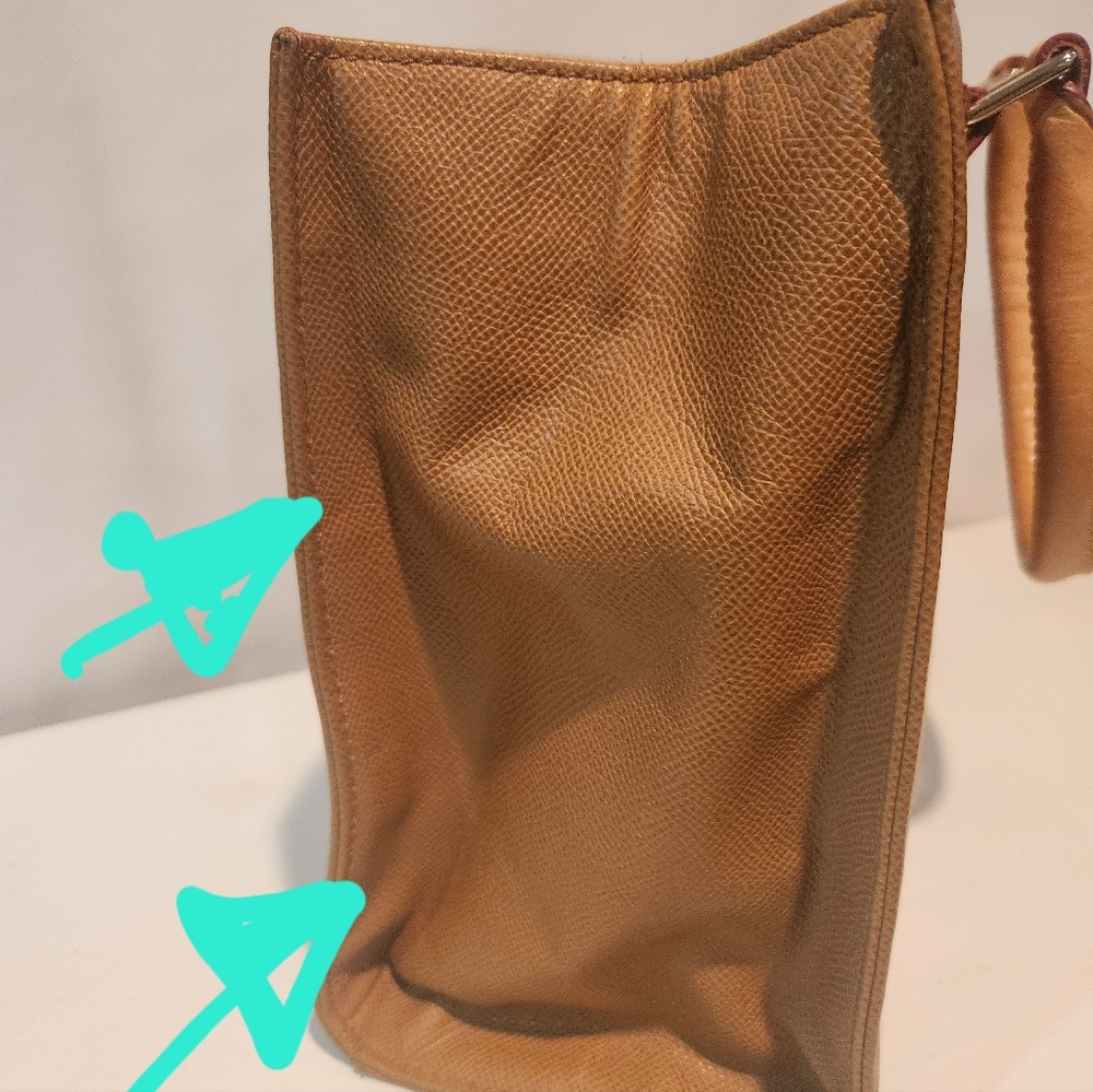 Authentic Dooney & Bourke Janine Satchel Tan Leather FLAWED see description - Picture 6 of 16